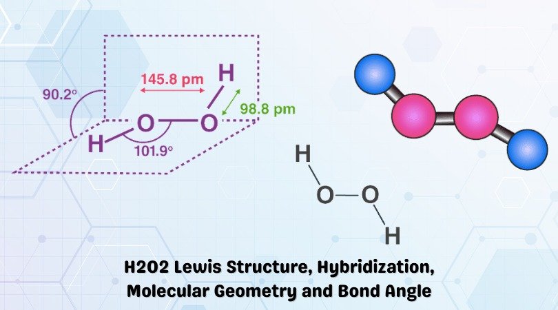 H2O2 Lewis Structure, Hybridization, Molecular Geometry and Bond Angle